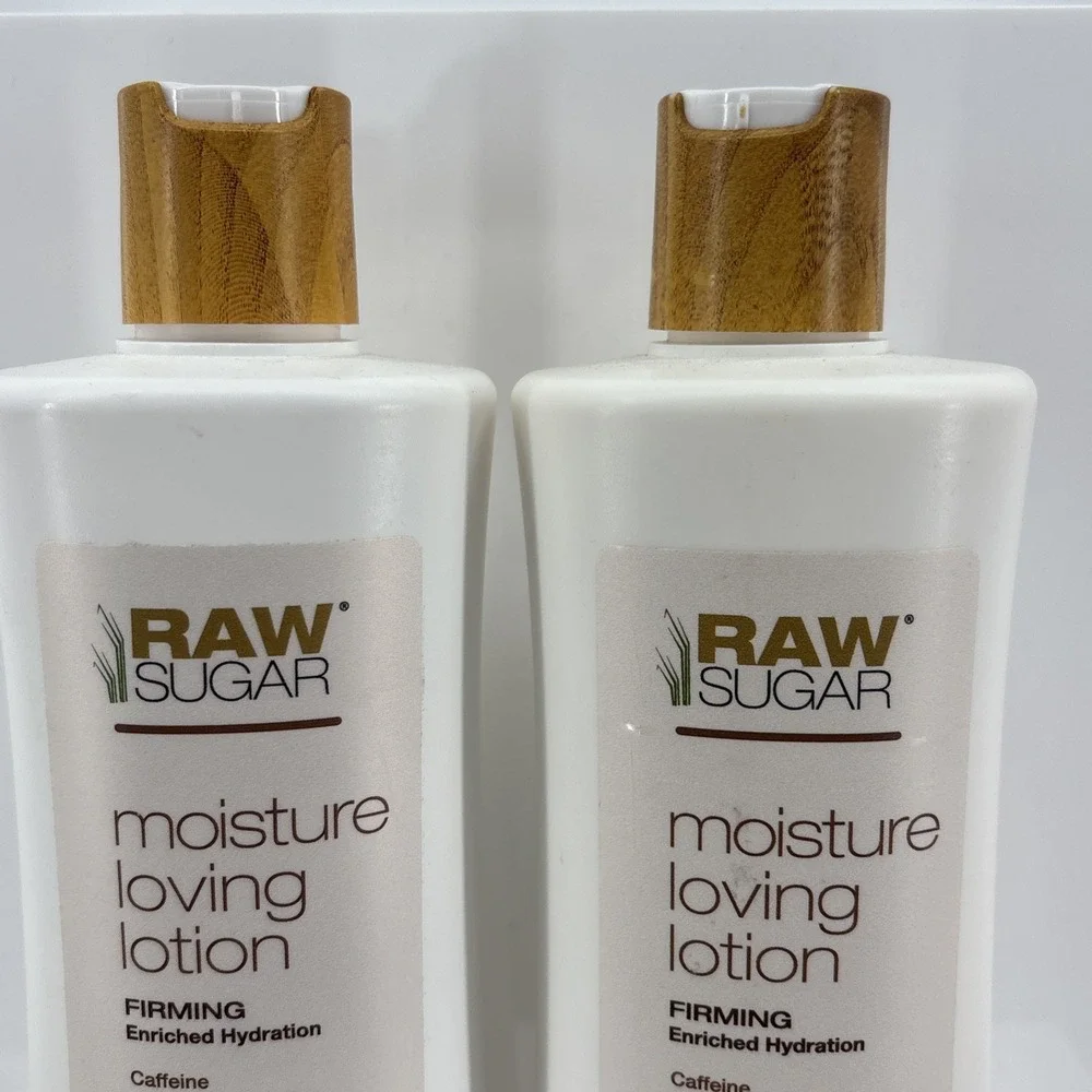 2 Raw Sugar Moisture Loving Lotion Firming Meadowfoam Santal + Caffeine 16 oz
